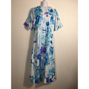 Vintage Liberty House Tropicana Hawaiian Dress Womens Small Maxi Floral